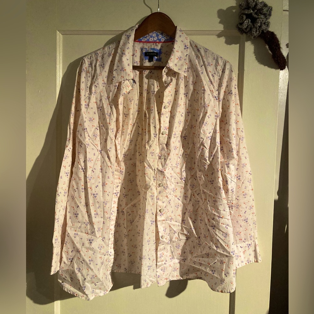 Cream Floral Talbots Button-up